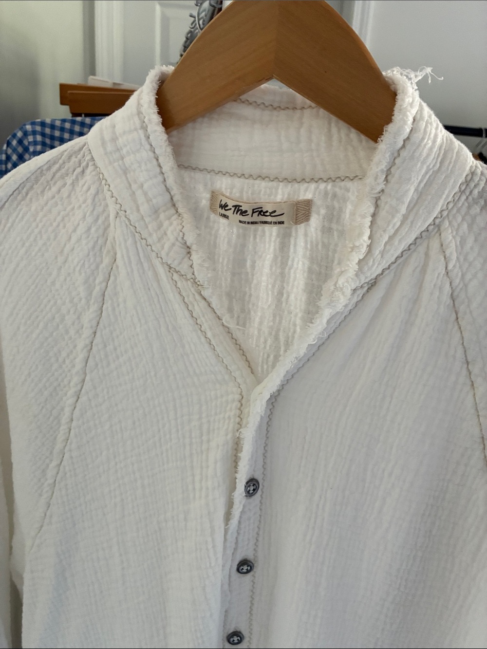 We The Free women’s White Textured Button down shirt